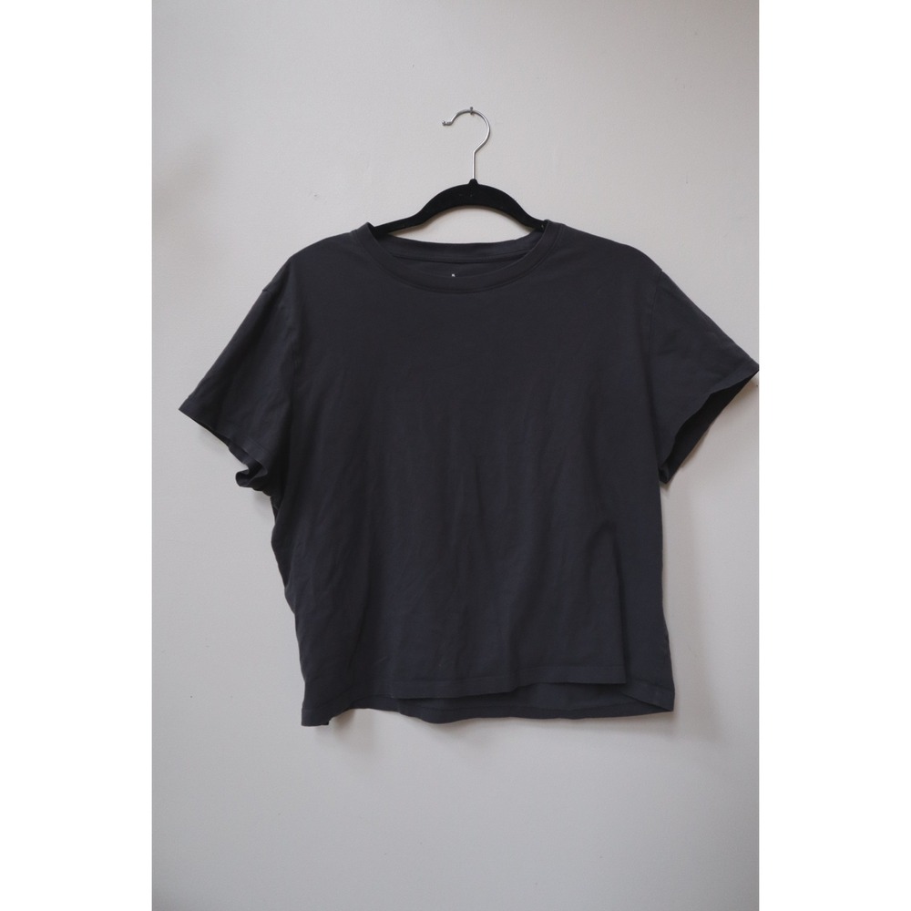 Everlane Organic Cotton Crew Neck T-Shirt Charcoal Gray XL Short Sleeve Boxy Tee